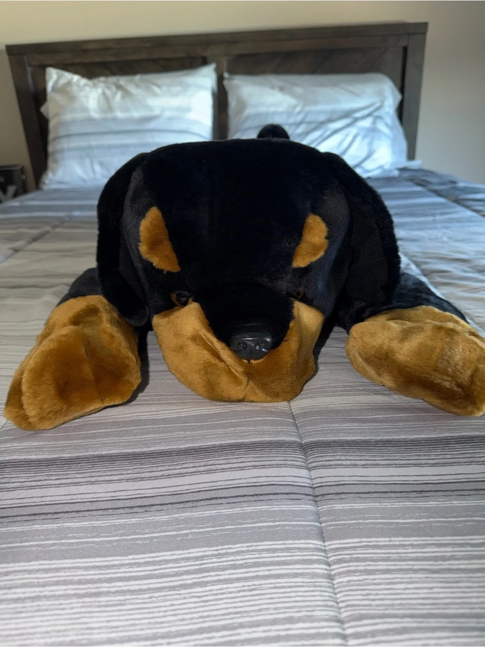 Large Black and Brown Plush Dog Stuffed Animal